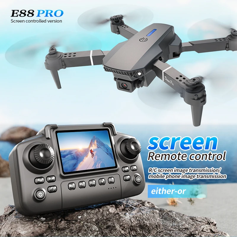Drone Rc Plegable - Profissional e88 pro drone com tela