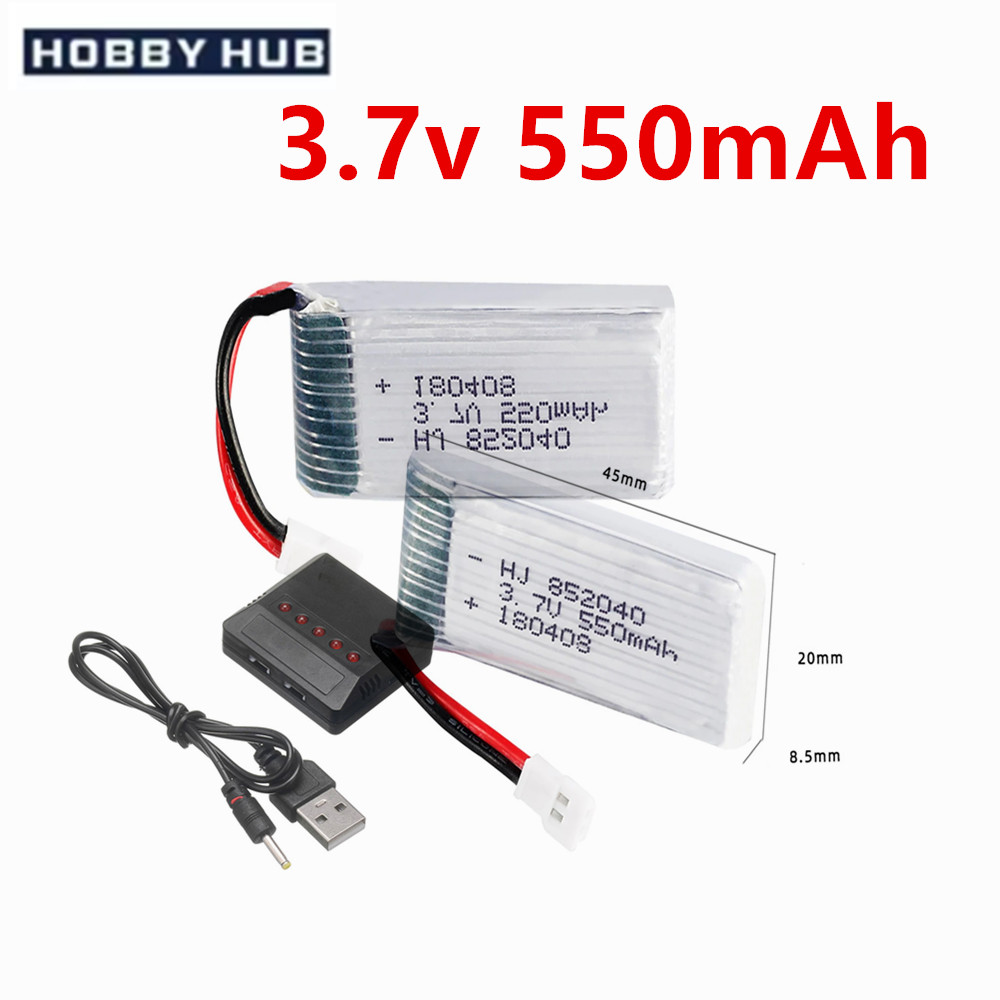 Drone Xh2 Rc - Bateria Lipo 3.7V 550mAh 852040 com