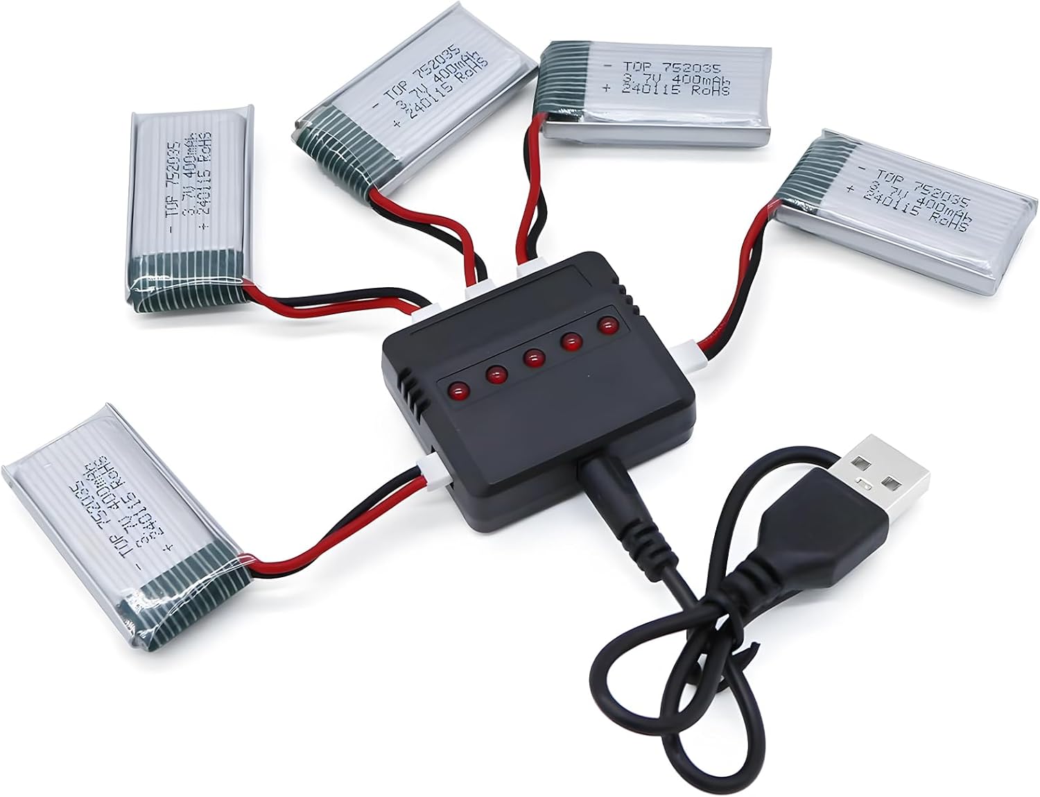 Drone Xh2 Rc - Pacote com 5 Baterias LiPo 3.7V