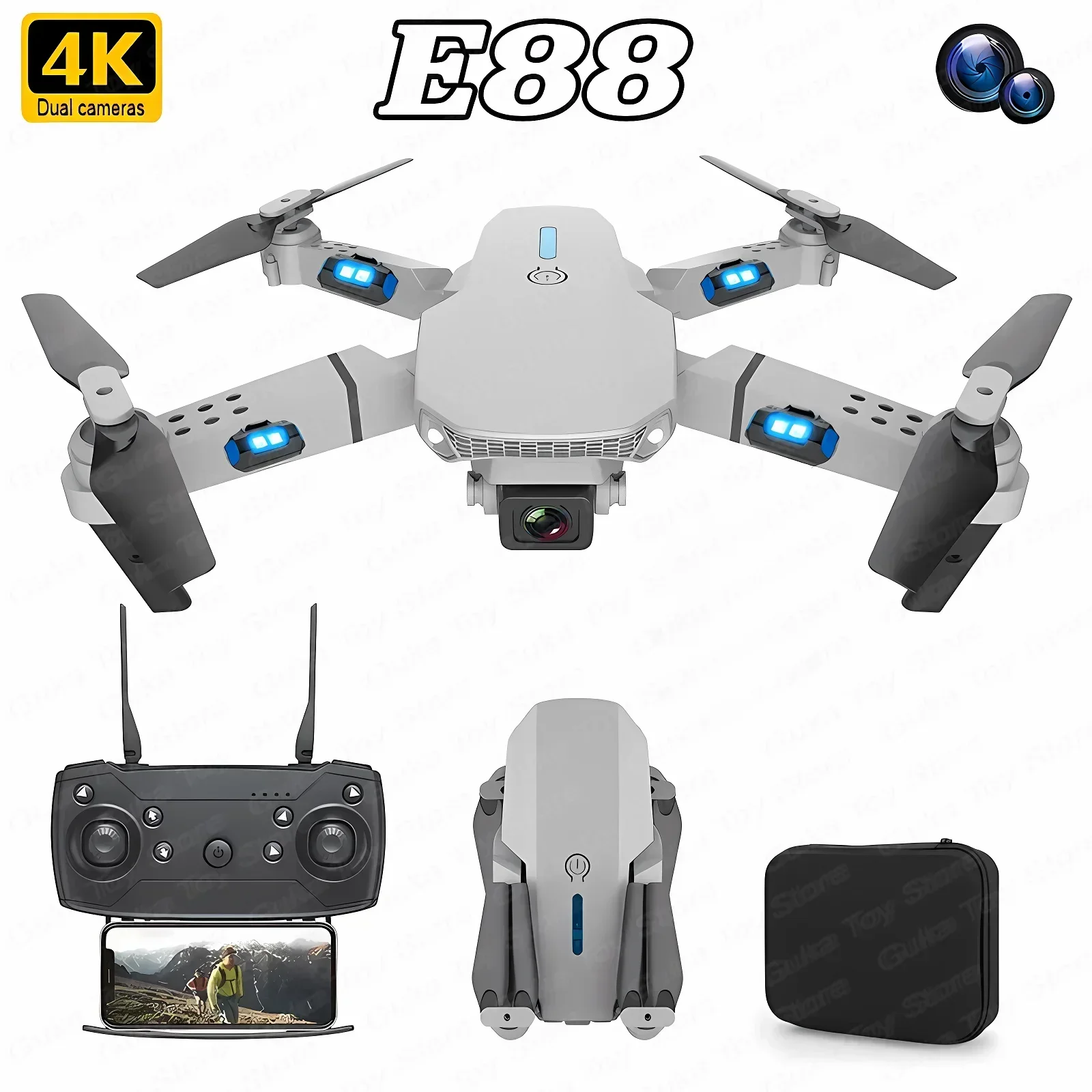 Drone Rc Plegable - E88 pro wifi fpv drone grande