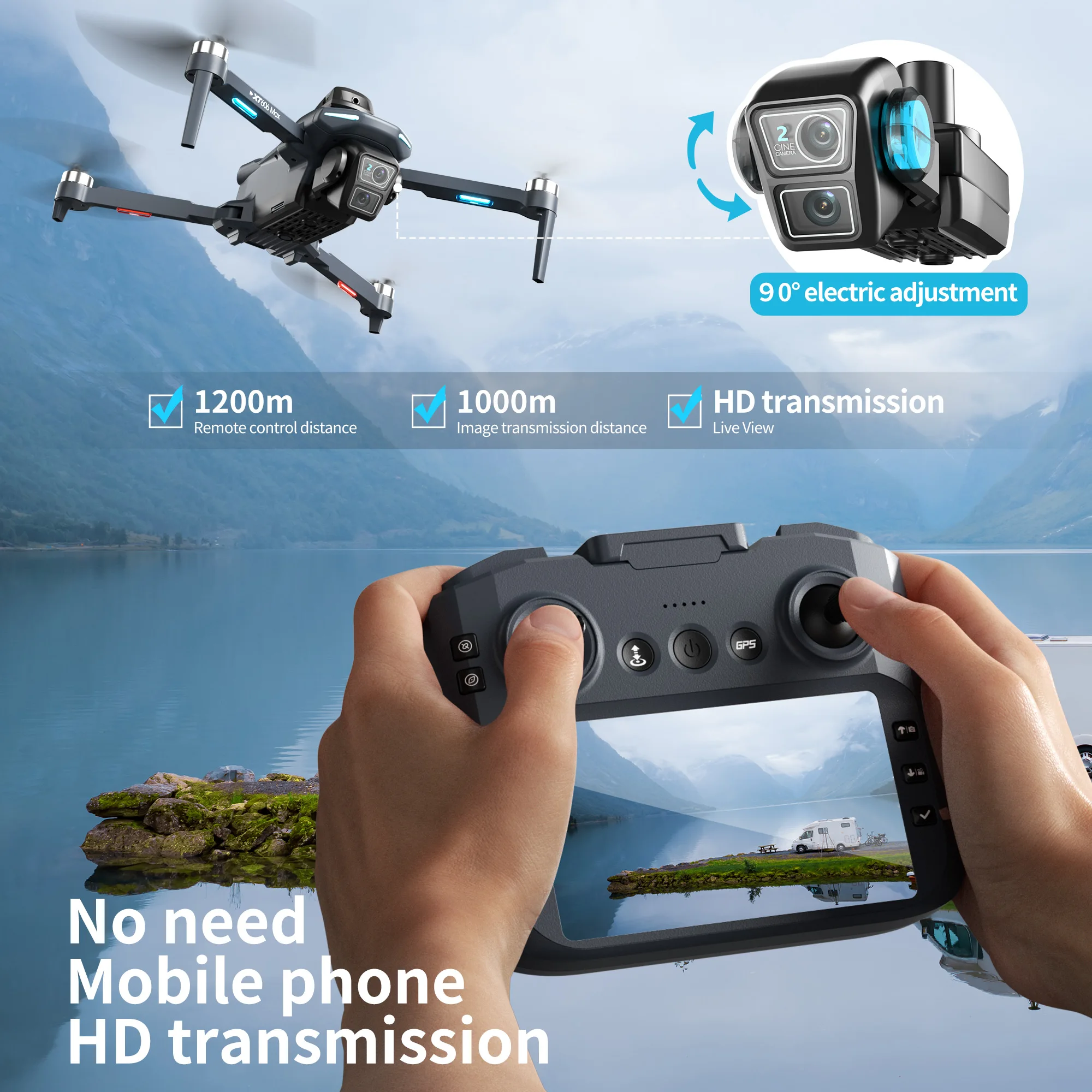Drone Original XT606 Profissio - Drone Ls Rc avaliação e preço