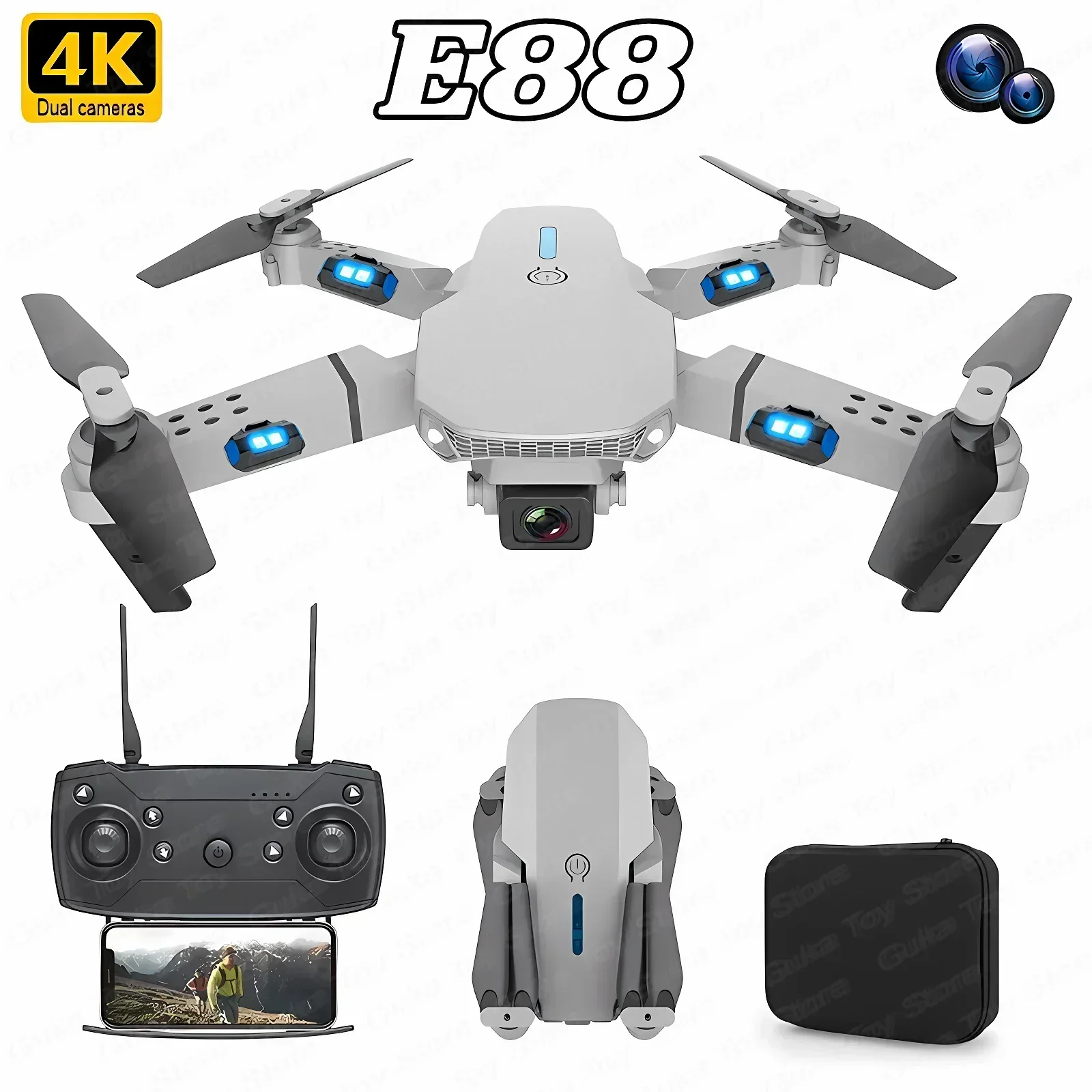 Novo e88 pro wifi fpv drone co - Drone Rc Not Connected avaliação e preço