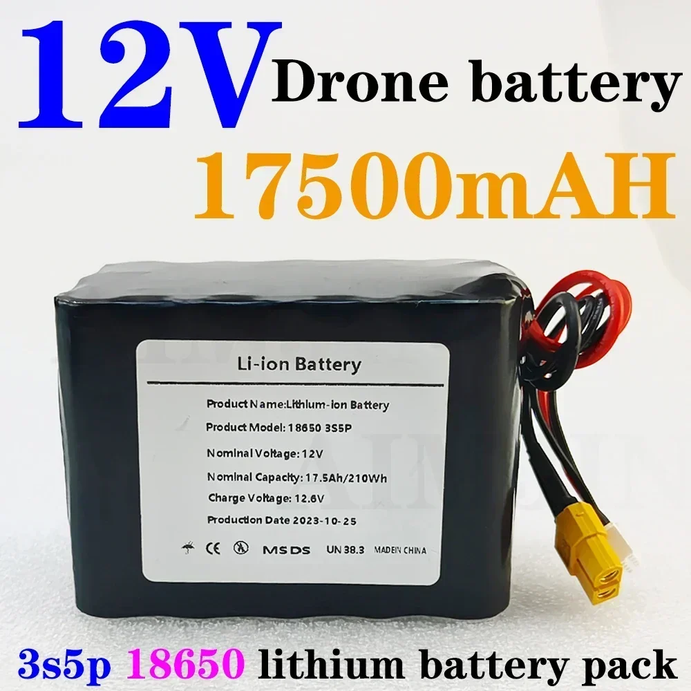 Bateria 12V 17,5Ah UAV para vá - Drone Xh2 Rc avaliação e preço
